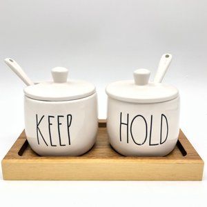 Rae Dunn KEEP HOLD condiment jars